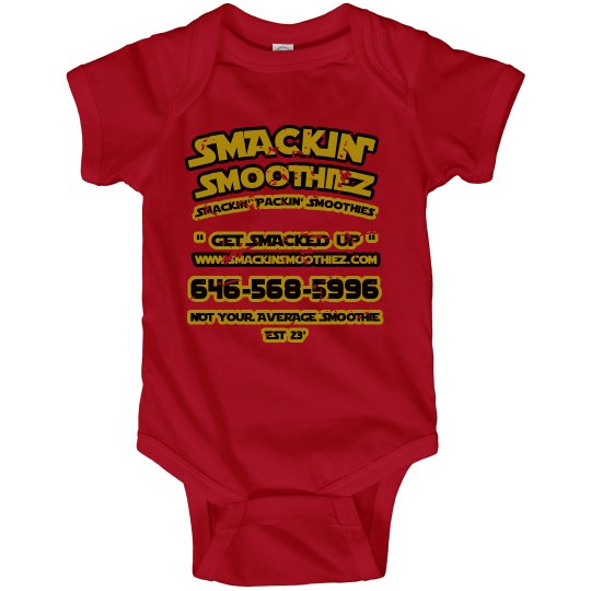 SMACKIN' BABY BASIC LOGO ONESIE (HOT PINK)