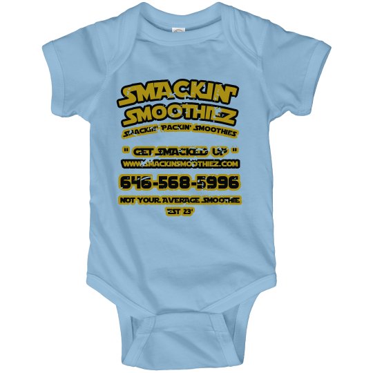 SMACKIN' BABY BASIC LOGO ONESIE (LIGHT BLUE) SMACKIN' BABY BASIC LOGO ONESIE (LIGHT BLUE)