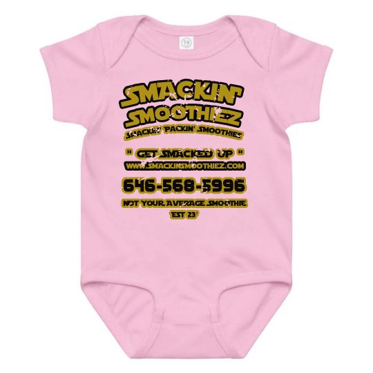 SMACKIN' BABY BASIC LOGO ONESIE (PINK) SMACKIN' BABY BASIC LOGO ONESIE (PINK)