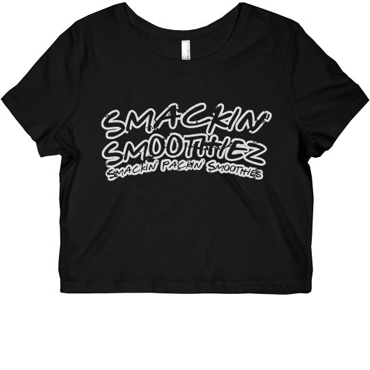 SMACKIN' LADIES DISTRESSED SLIM FIT CROP TOP (BLACK)