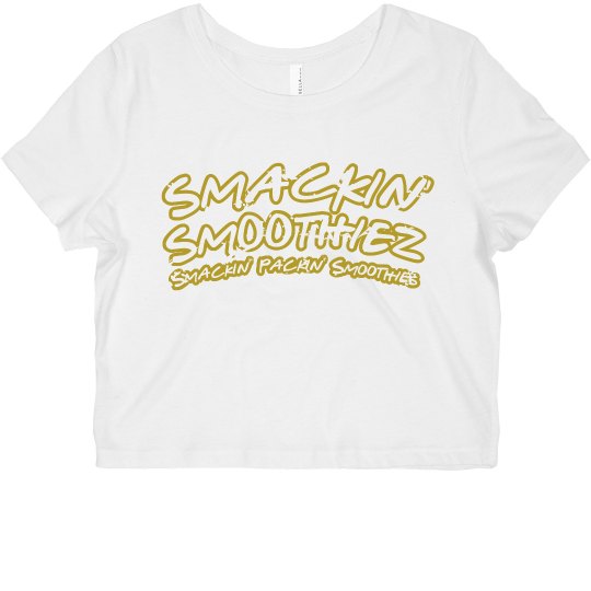 SMACKIN' LADIES DISTRESSED SLIM FIT CROP TOP (WHITE)