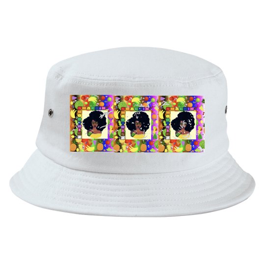 SMACKIN' TRIPLE LOGO DISTRESSED BUCKET HAT (WHITE)