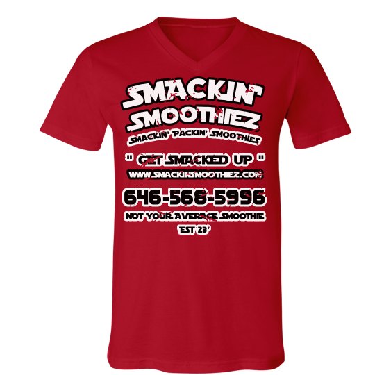 SMACKIN' V-NECK TEE (RED)