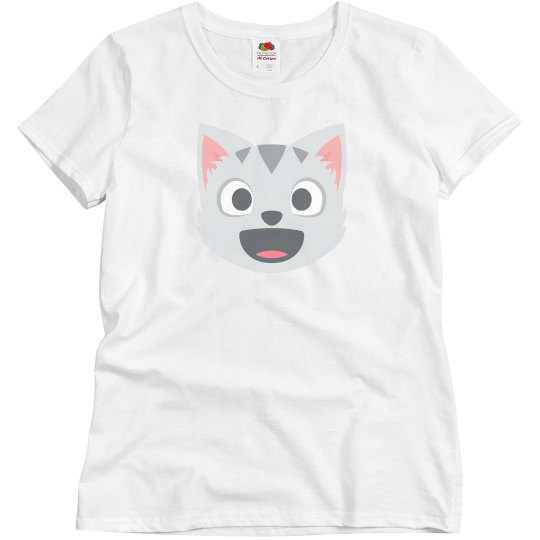 Smiling Cat Open Mouth Tee