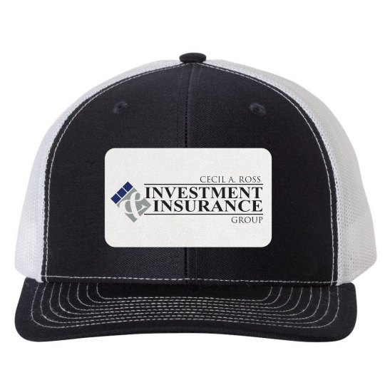 Snapback Trucker Hat - Rectangle Patch B&W