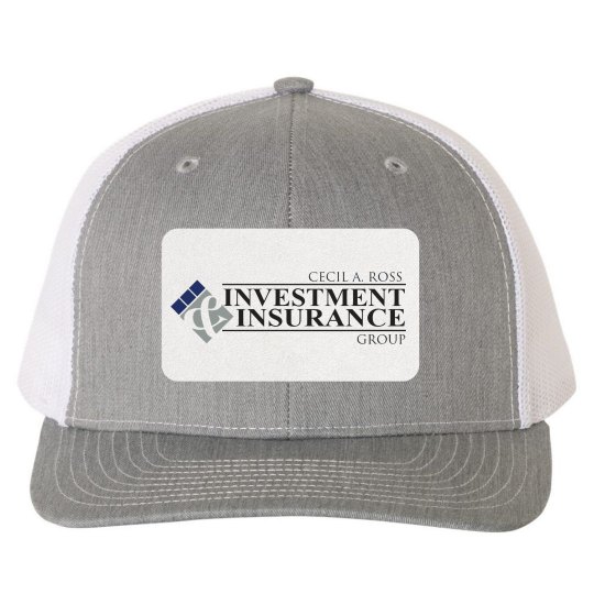 Snapback Trucker Hat - Rectangle Patch Heather Gray