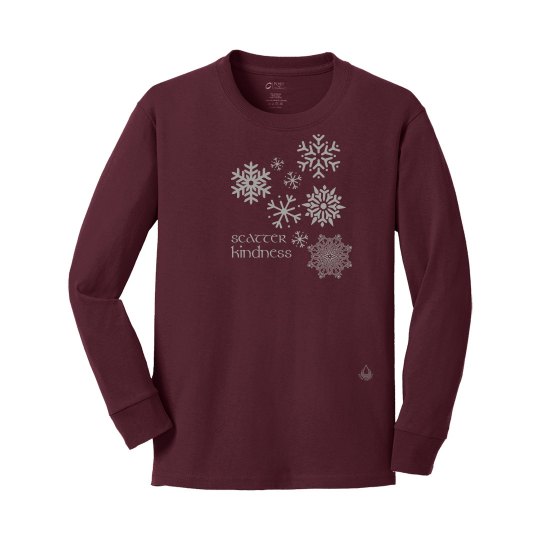 Snowflakes youth maroon