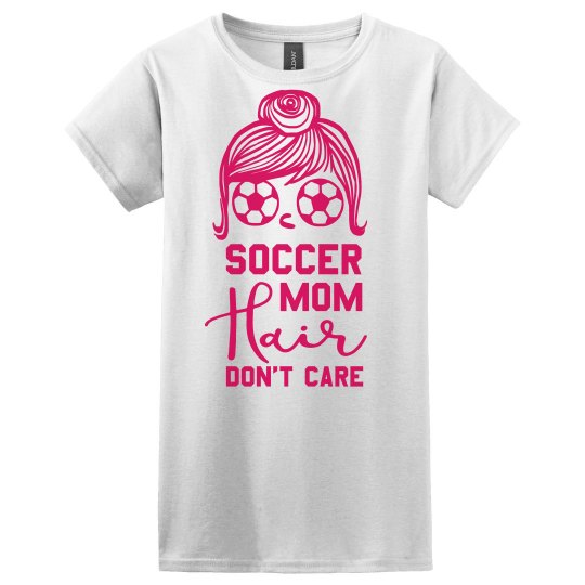 Soccer Mom Hair Tee-white/rasp