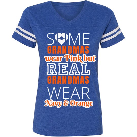 Some Grandma's wear navy & orange