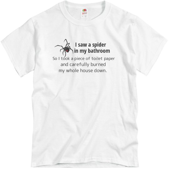 Spider in Bathroom blue