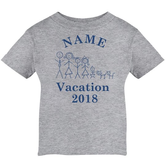 Stick figure family vacation-infant