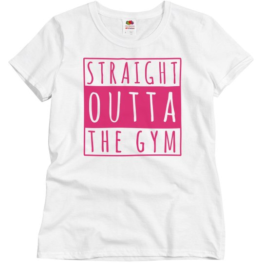 Straight out of the gym Tee- Raspberry
