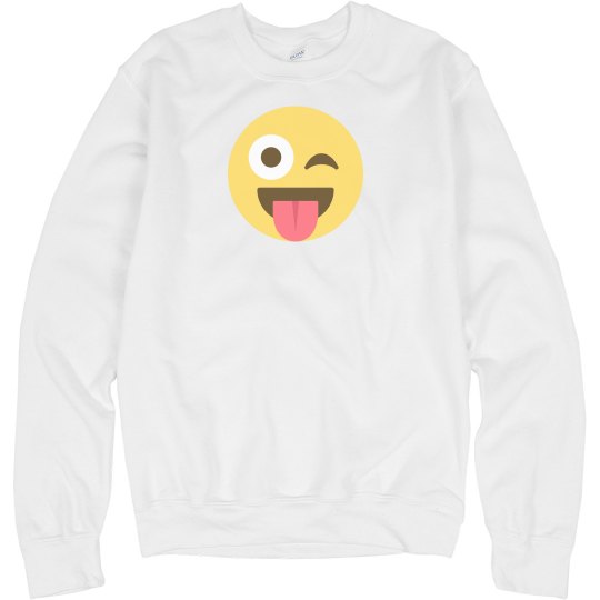 Stuck Out Tongue and Winking Eye Unisex Sweatshirt