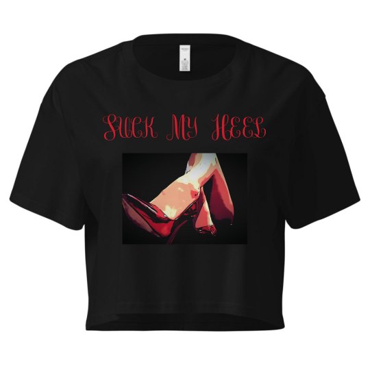 Suck My Heel Crop Top Black