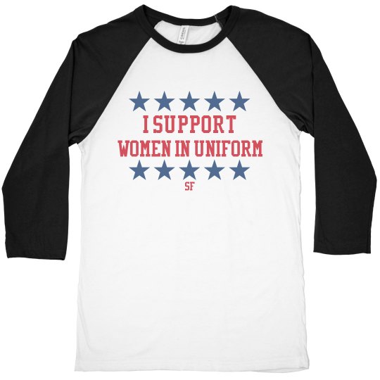 Support Women Baseball Tee Black Support Women Baseball Tee Black
