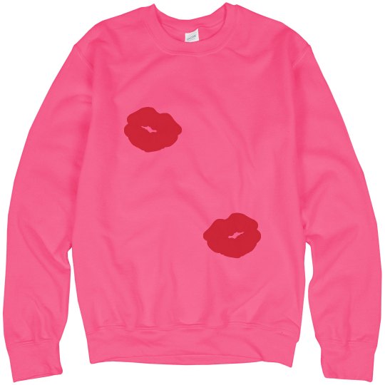 Sweater / Lips / Neon Pink 