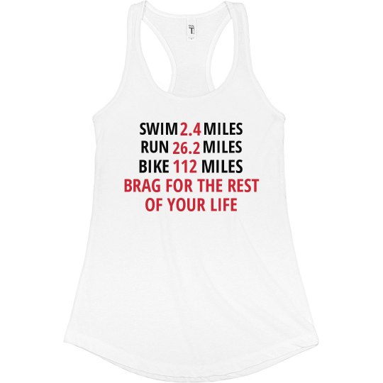 SWIM BIKE RUN BRAG (red/black)