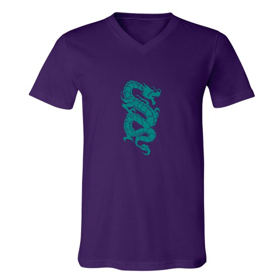 Teal and purple dragon shirt
