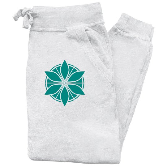 Teal flower sweatpants