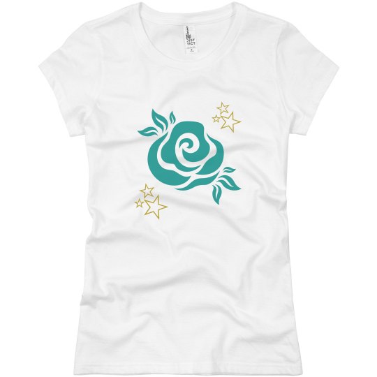 Teal rose tshirt