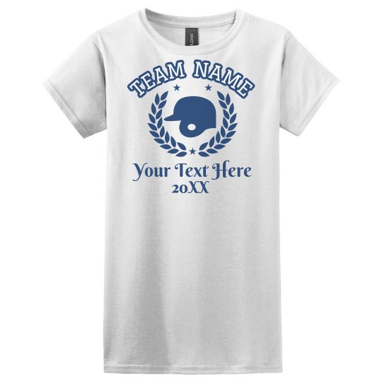 Team Name Baseball Helmet Tee