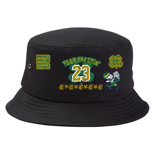 TEAM SMACKIN' ST PATRICK'S DAY BUCKET HAT (BLK/GR/GLD)