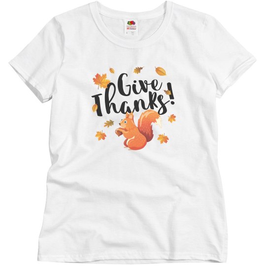 Thanksgiving Give Thanks Autumn Squirrel