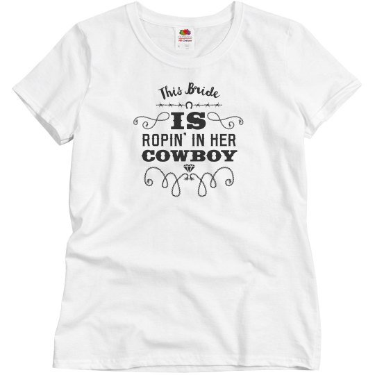 This bride is ropin in her cowboy