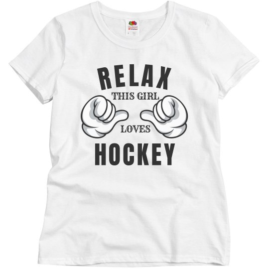 This girl loves hockey