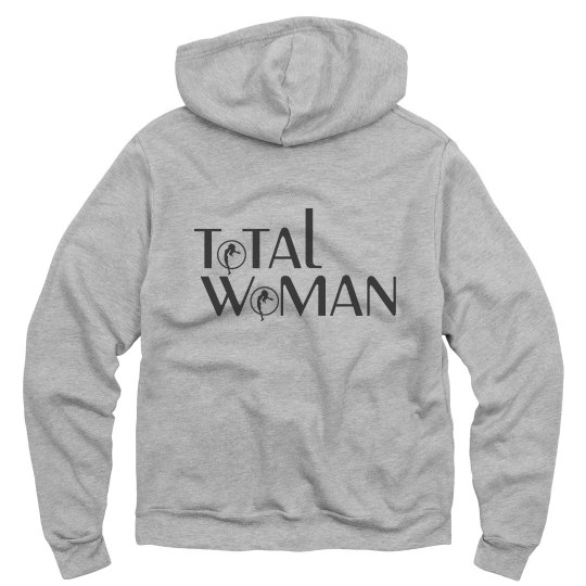 Total Woman Logo Hoodie - black on light grey