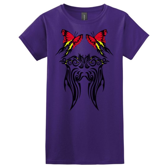 Tribal Butterflies red