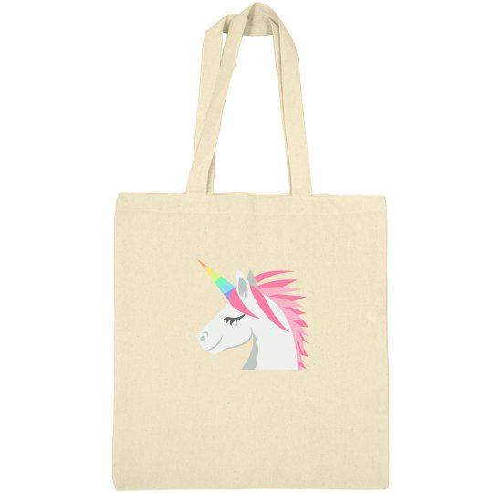 Unicorn Face Emoji Tote Bag 
