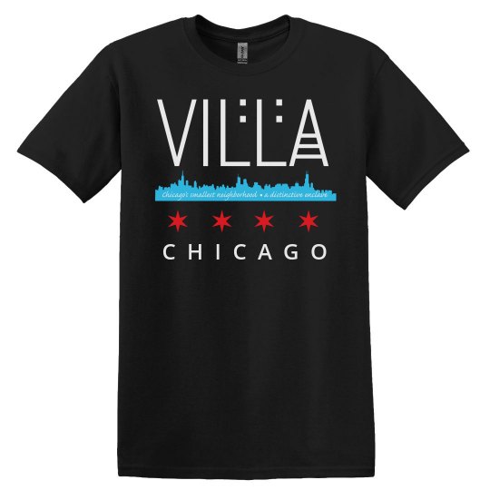 UNISEX Black Villa Skyline Logo BASIC TEE