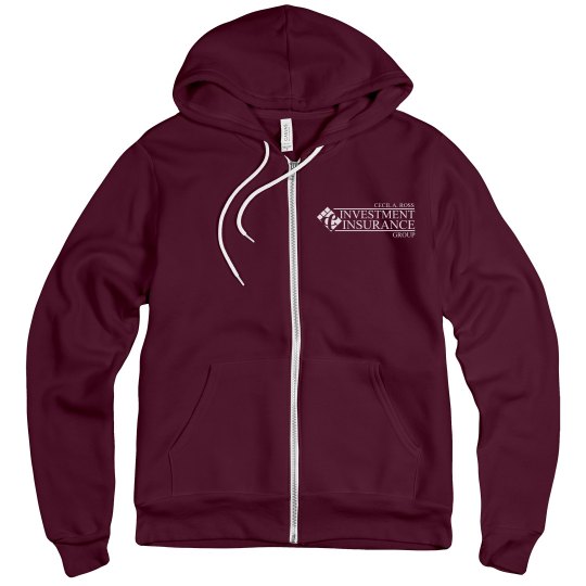 Unisex Fleece Full Zip Midweight Hoodie MAROON