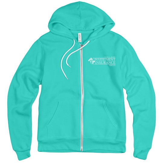 Unisex Fleece Full Zip Midweight Hoodie TEAL Unisex Fleece Full Zip Midweight Hoodie TEAL