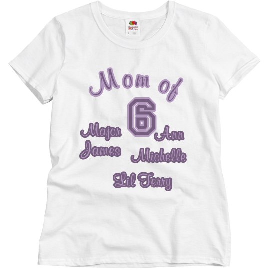 Vee mom of 6 shirt Vee mom of 6 shirt