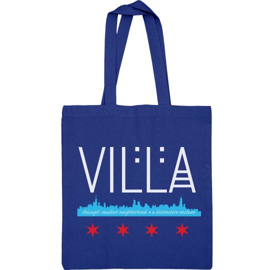 Villa Chicago Skyline-Flag Logo Tote