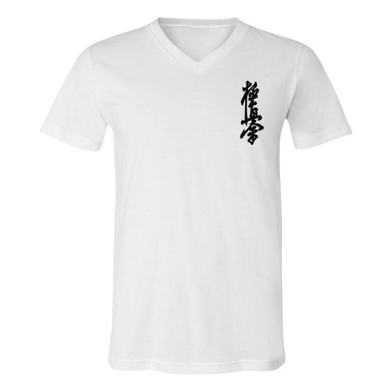 V-neck Jersey T-shirt with Kanji and Logo V-neck Jersey T-shirt with Kanji and Logo