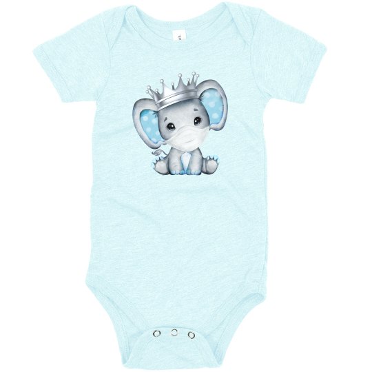watercolor baby boy elephant with mask