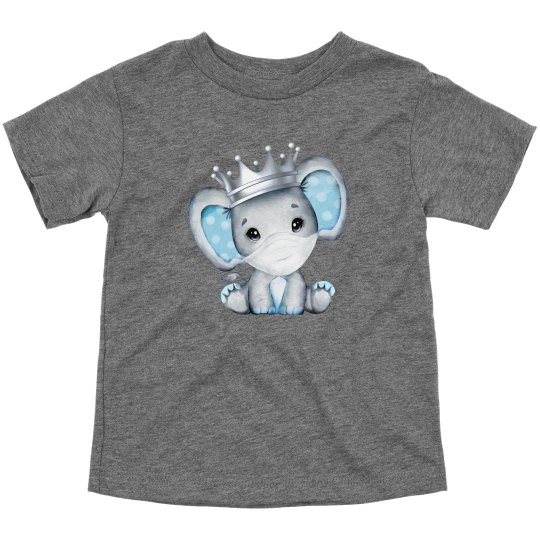 watercolor baby boy elephant with mask