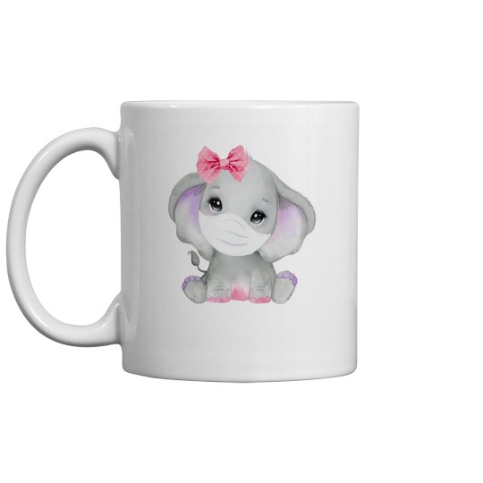 watercolor elephant with mask