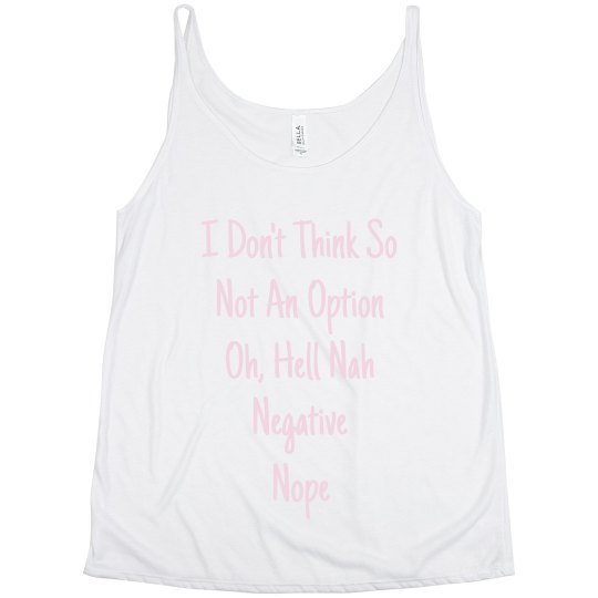 Ways To Say No Pink Text Plus Size Tank Top
