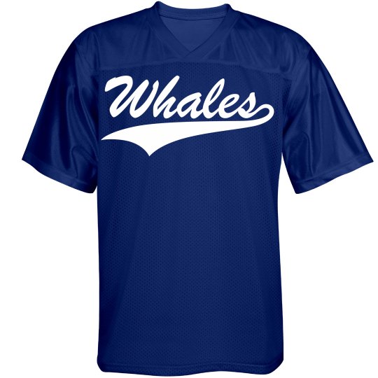 Whales custom name and number sports jersey
