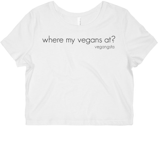 where my vegans crop crew tee