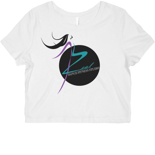 White Crop Top Shirt with Zeal Logo