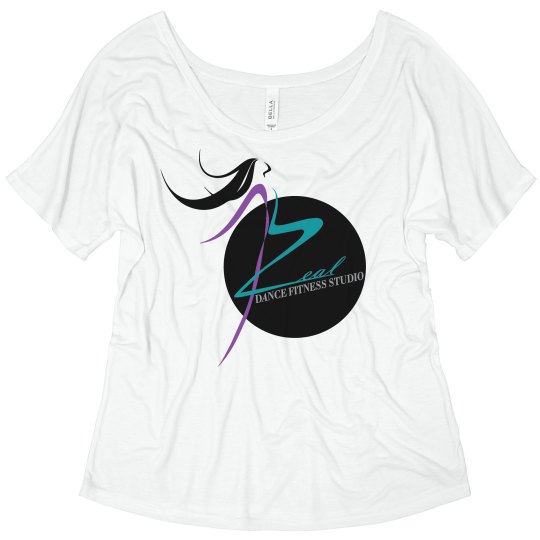 White Marble Flowy T shirt with Zeal Logo