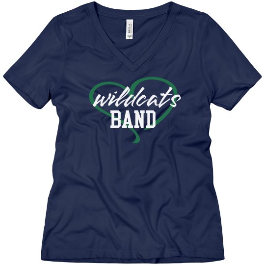 Wildcats Band Love V-Neck Black