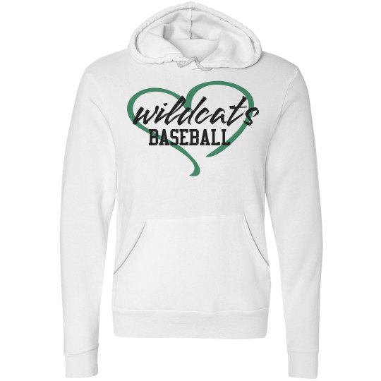 Wildcats Baseball Love Hoodie White