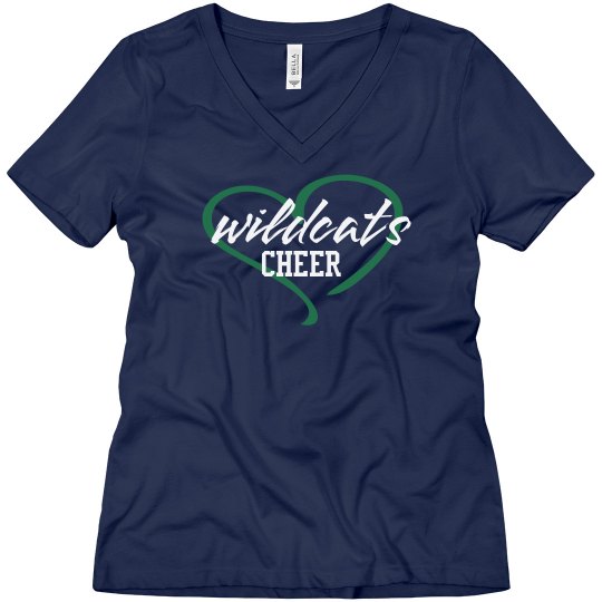 Wildcats Cheer Love V-Neck Relaxed Black 