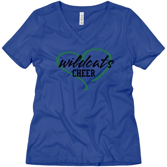 Wildcats Cheer Love V-Neck Relaxed White